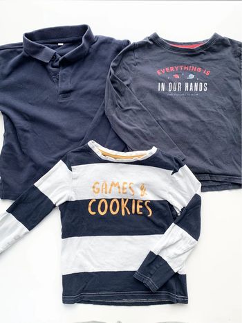 Lot de 3 t-shirt / polo manches longues 6 ans