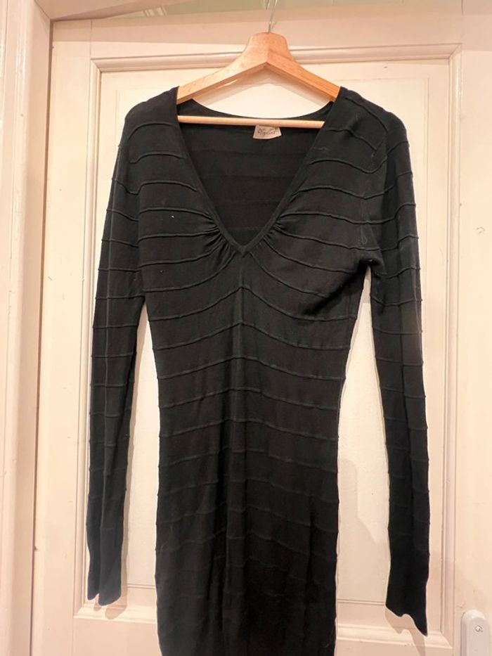 Robe longue moulante noire taille unique