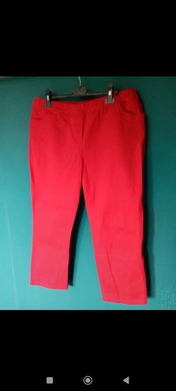 Pantacourt coton rouge cerise