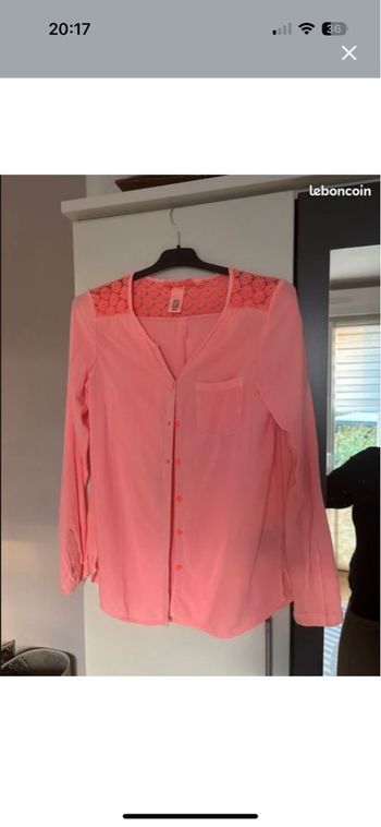 Chemise logg H&M – Rose corail – Taille 13 ans – Très bon état