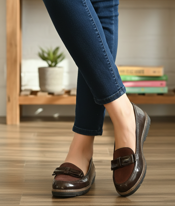 Loafers Clowse Marron Élégants avec Nœud