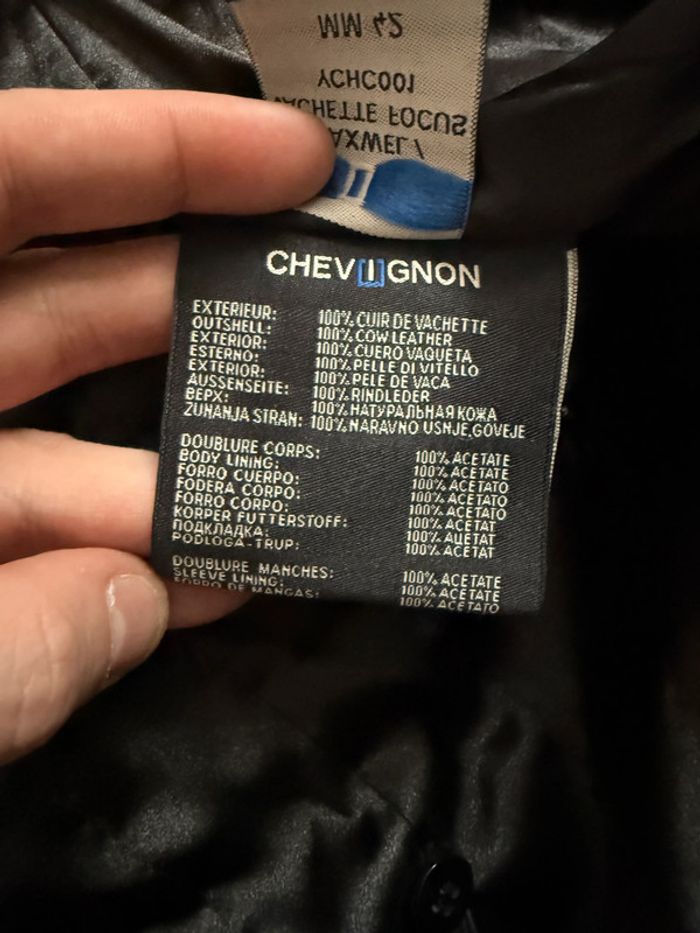 Long manteau en cuir vintage Chevignon Taille XL - photo numéro 5