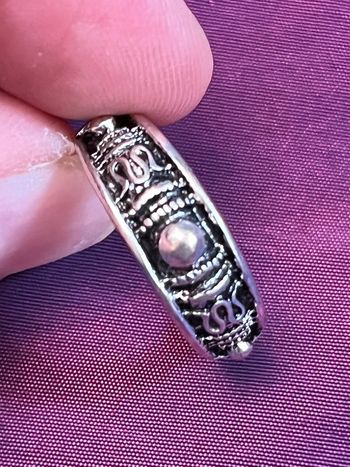 Belle bague en argent ciselé T. 57 femme