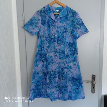 Robe bleu lilas à fleurs t44/46