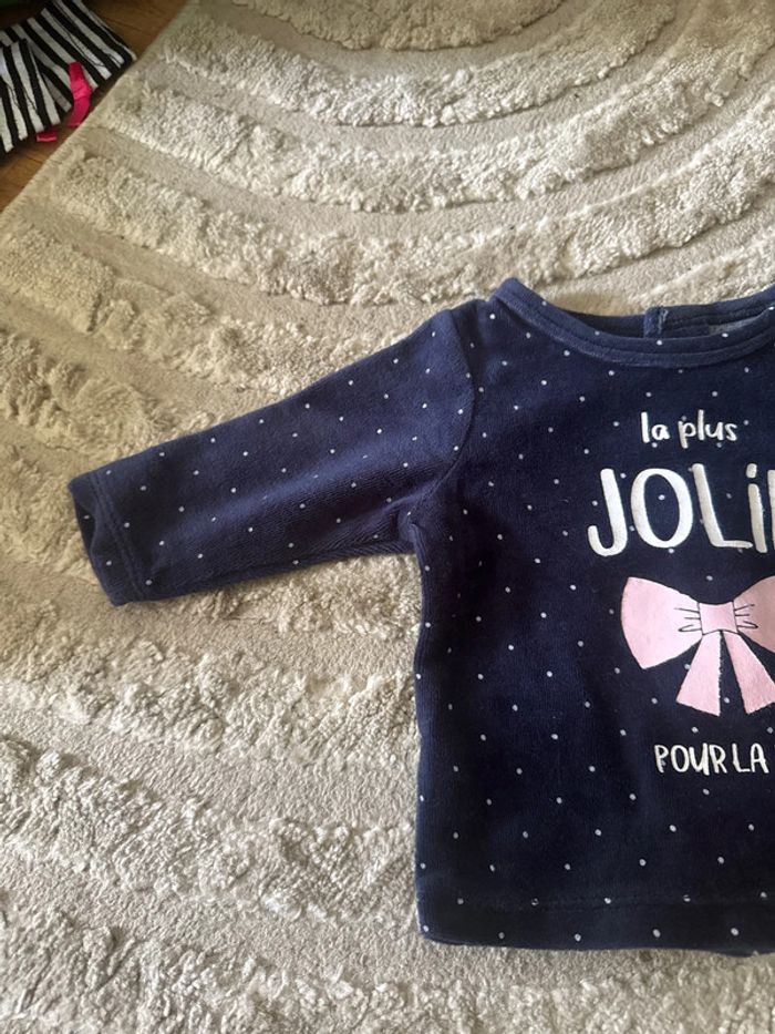 Petit pull bleu marine Gémo - Taille 3 mois - photo numéro 2