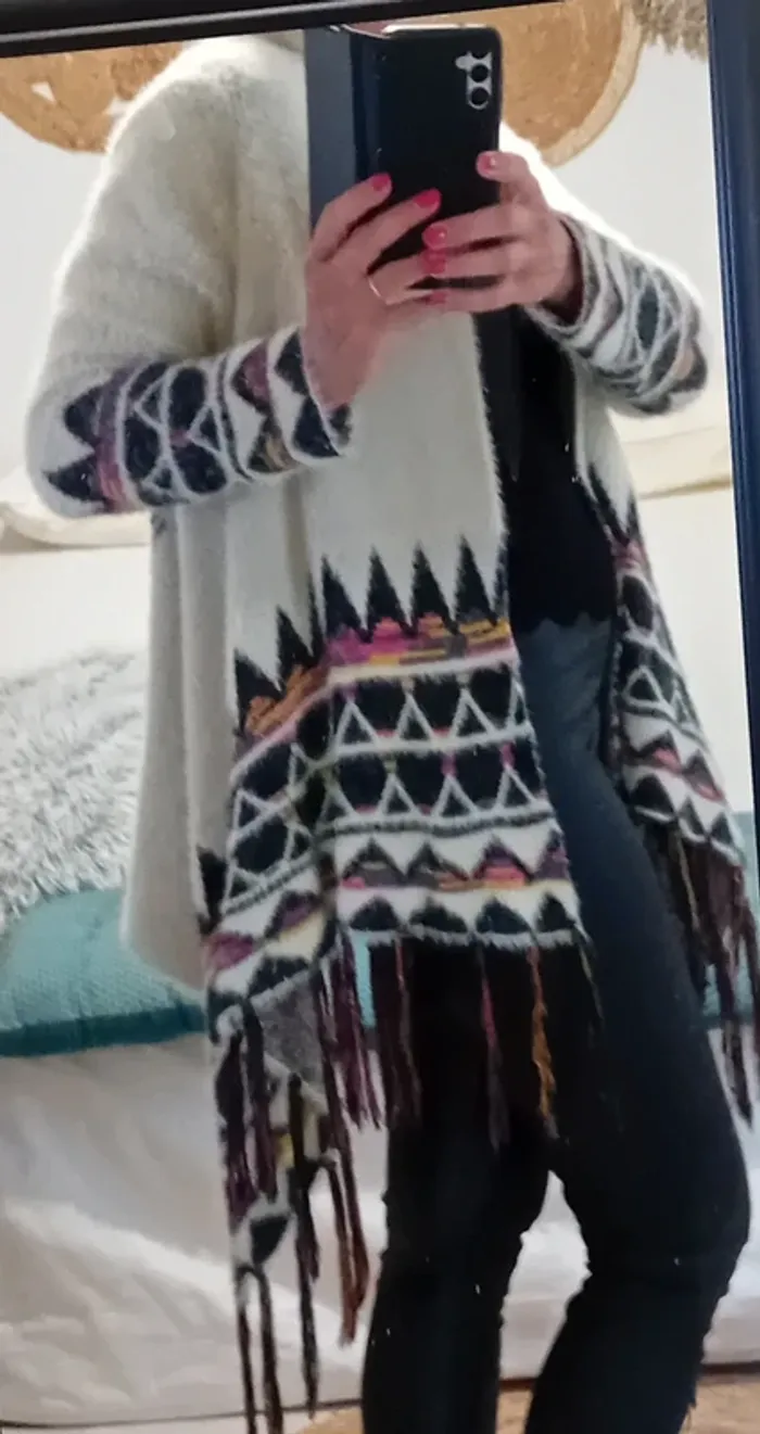 Veste poncho franges - photo numéro 5