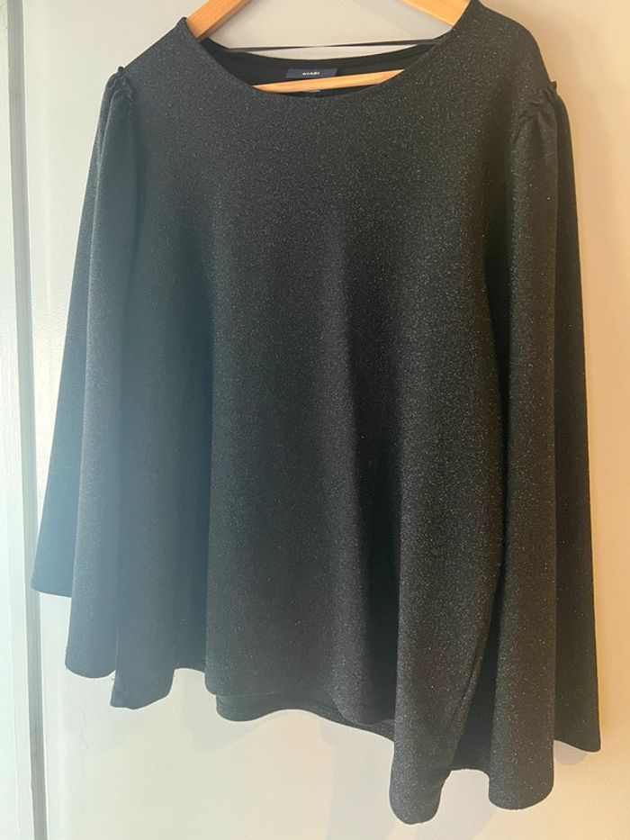 Pull à paillettes noir Kiabi XL