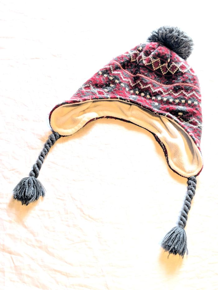 Bonnet Orchestra Cache Oreilles Péruvien Formes Géométriques Tresses Pompon Accessoire Enfants Ados