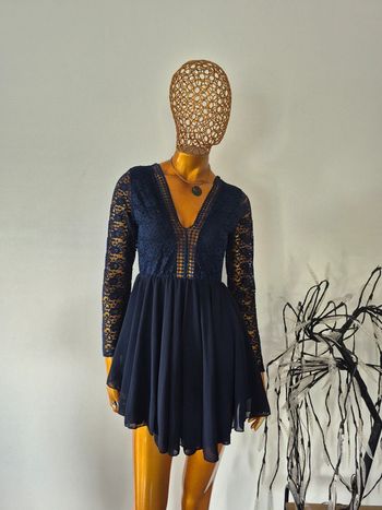 Robe en Dentelle Bleu Marine Femme Taille Unique