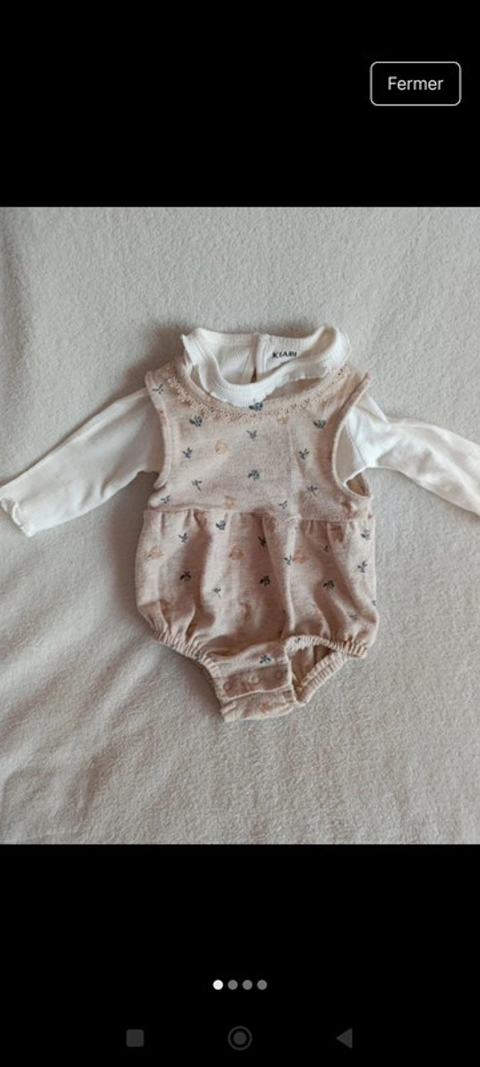 Ensemble tee-shirt manches longues et combishort Kiabi 3 mois