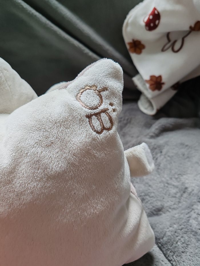 Coussin doudou obaibi beige mouton - photo numéro 2