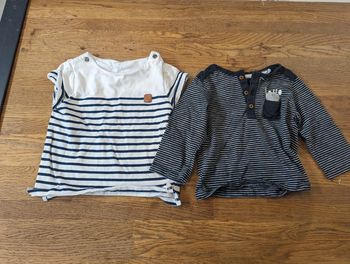 2 t-shirt marin 12 mois
