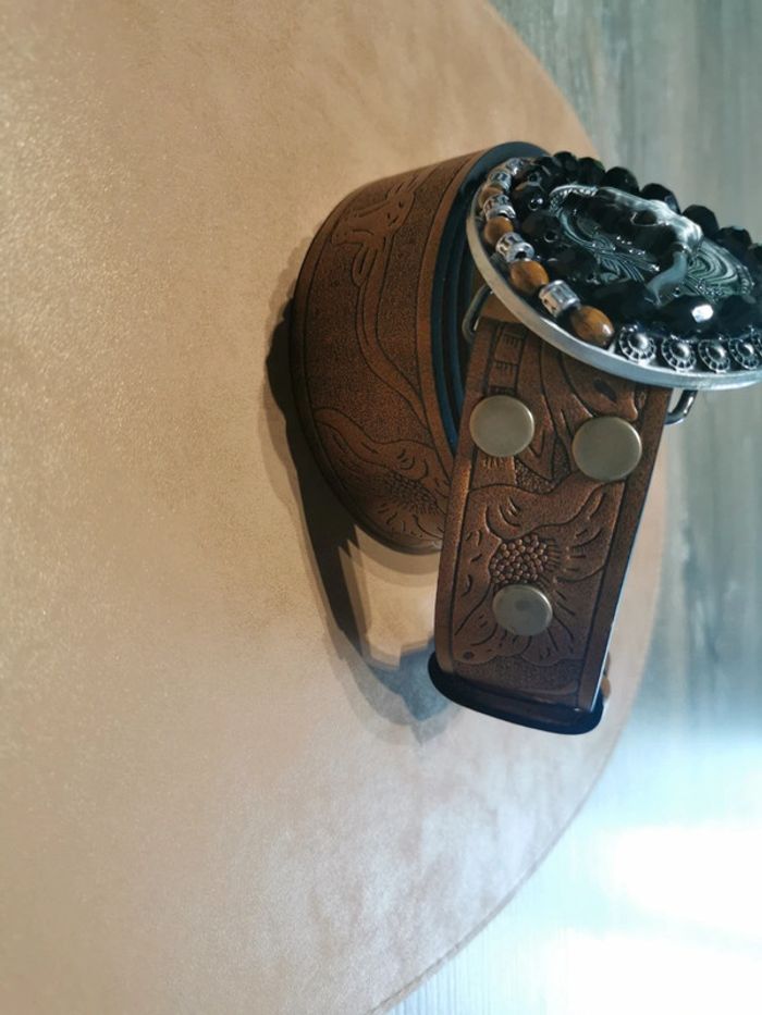 Ceinture de cowboy country tête taureau - photo numéro 3
