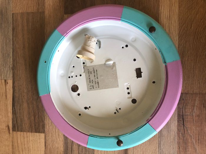 Plafonnier luminaire rond verre et bois - photo numéro 2