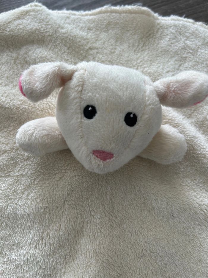 Doudou plat Mouton écru rose tomawak - photo numéro 3