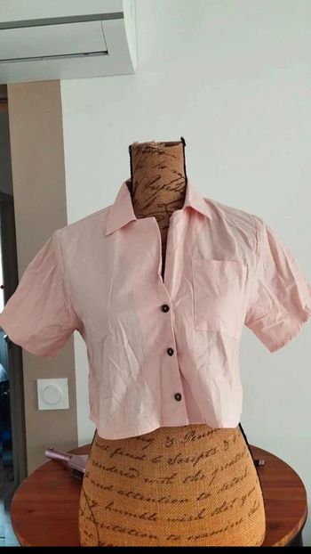 Chemise courte rose  clair  taille  xs