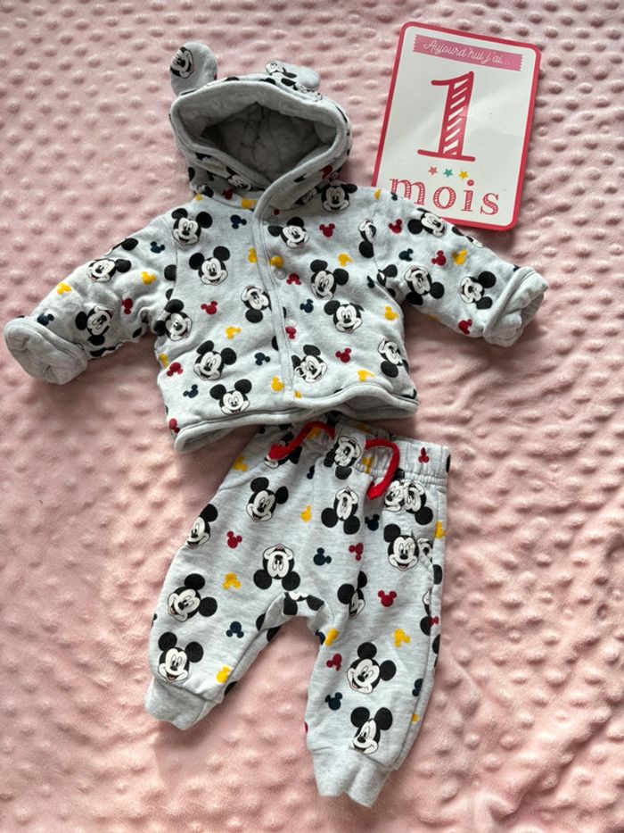 Ensemble hiver Mickey 1 mois