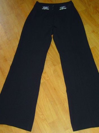 Pantalon fluide habillé noir chainettes taille 36 TBE