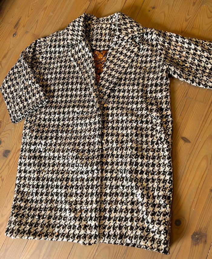 manteau handmade oversize pied poule 44 - photo numéro 2