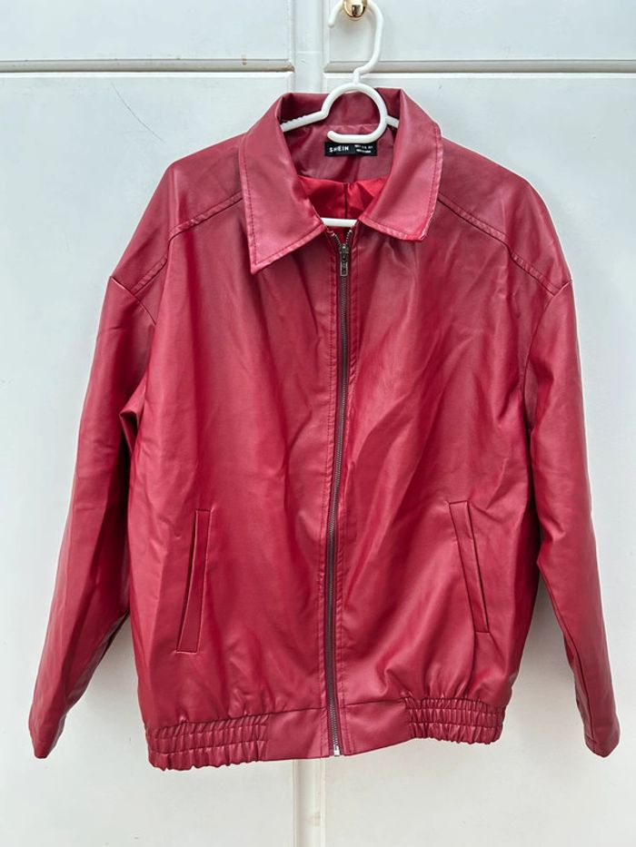Veste similicuir bordeaux taille s - femme