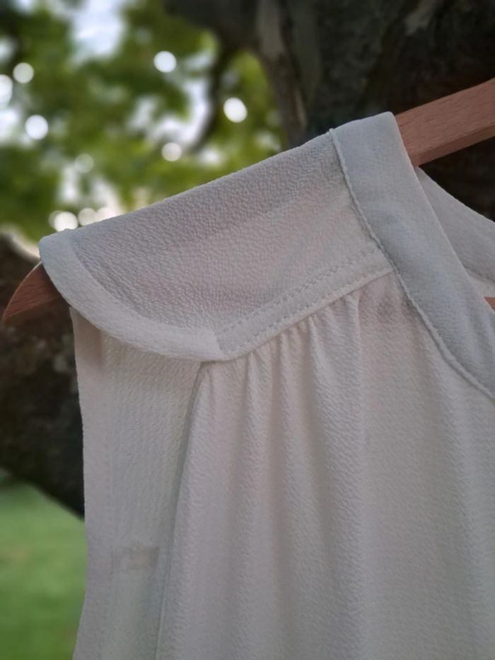 Blouse fluide sans manches crème taille M - photo numéro 6