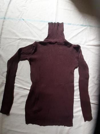Pull chaussette bordeaux à col roulé
