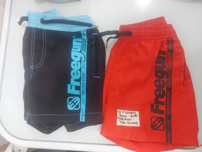 Lot 2 short de bain freegun garçon 10 ans