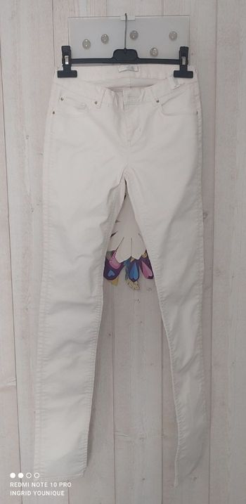Pantalon enduit blanc Promod taille 36