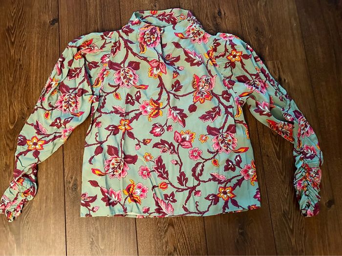 Blouse Zara drapée fleurie T. L - photo numéro 2