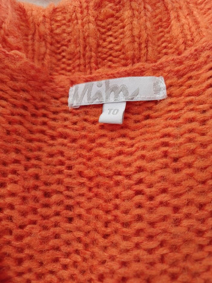 Pull long col V orange cuivré taille 0 Mim - photo numéro 3