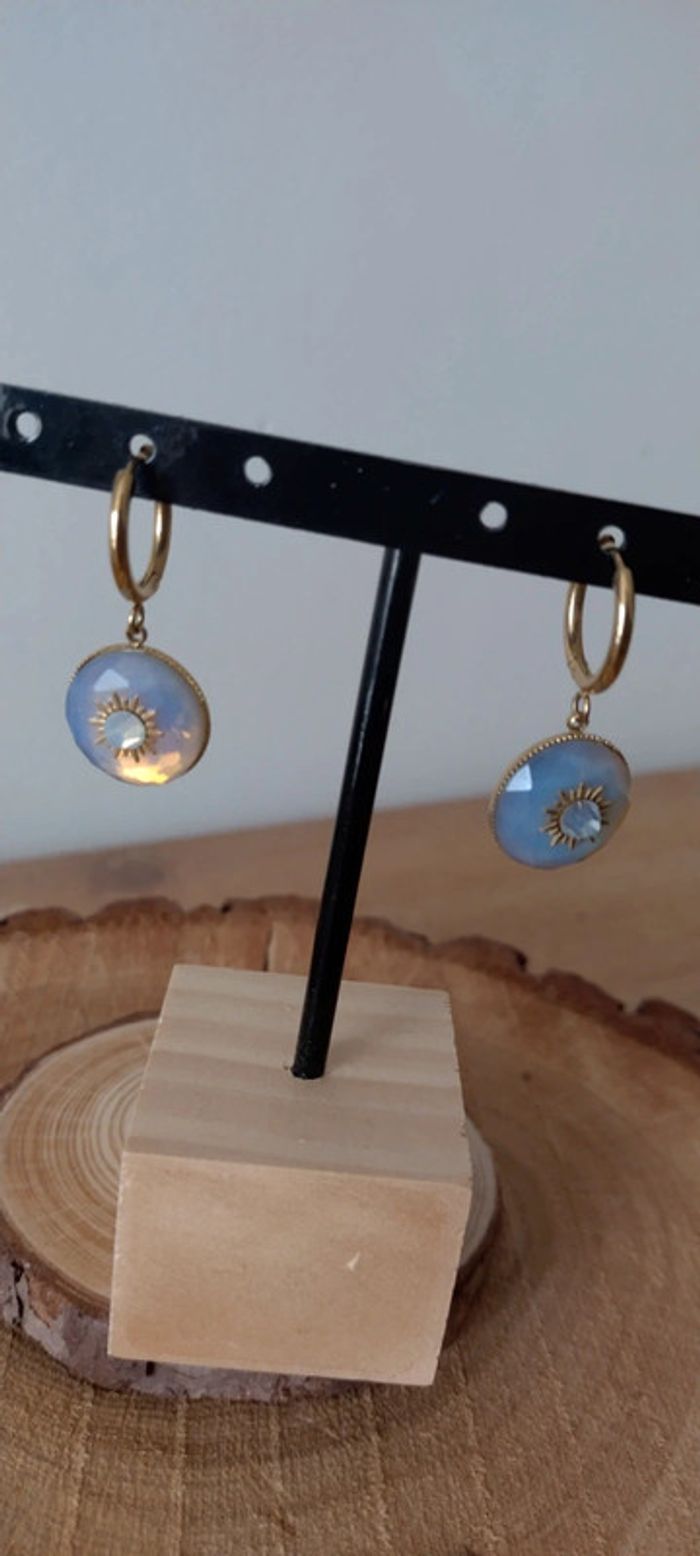 Boucles d'oreilles pierre de lune - photo numéro 6