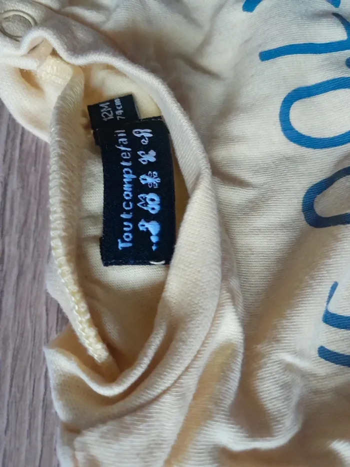 T-shirt bébé jaune - Tout Compte Fait - photo numéro 2