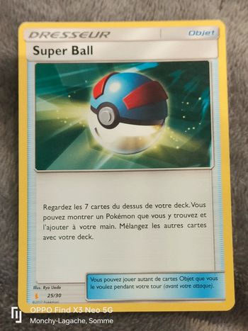 Carte Pokémon Desseur super balll objet 2017 25/30 0€50 -50% dès 2 achetés