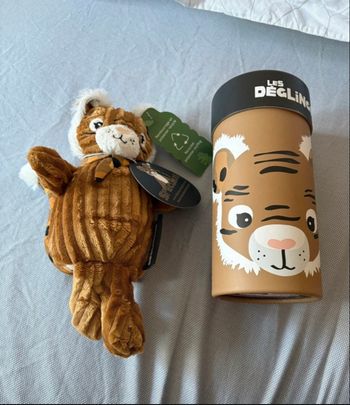 Peluche les deglingos spéculos le tigre avec boite cadeau