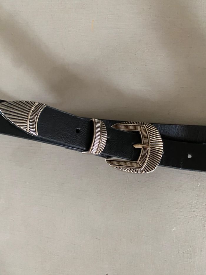 Ceinture femme double boucle noire et argentée - photo numéro 17