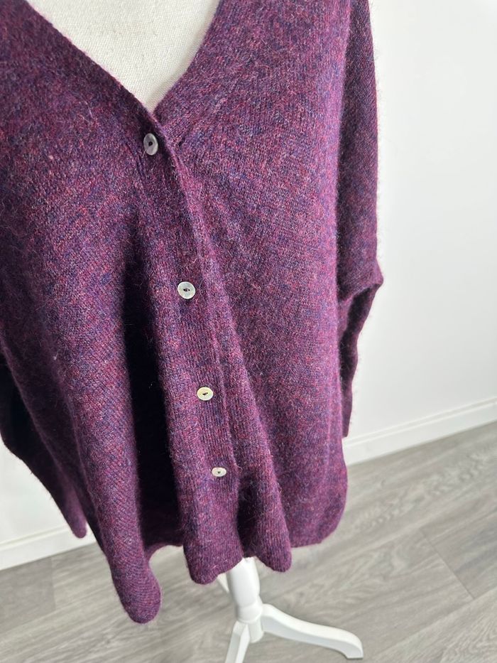 Cardigan oversize violet rose alpaga et laine mérinos Anonym TU - photo numéro 3