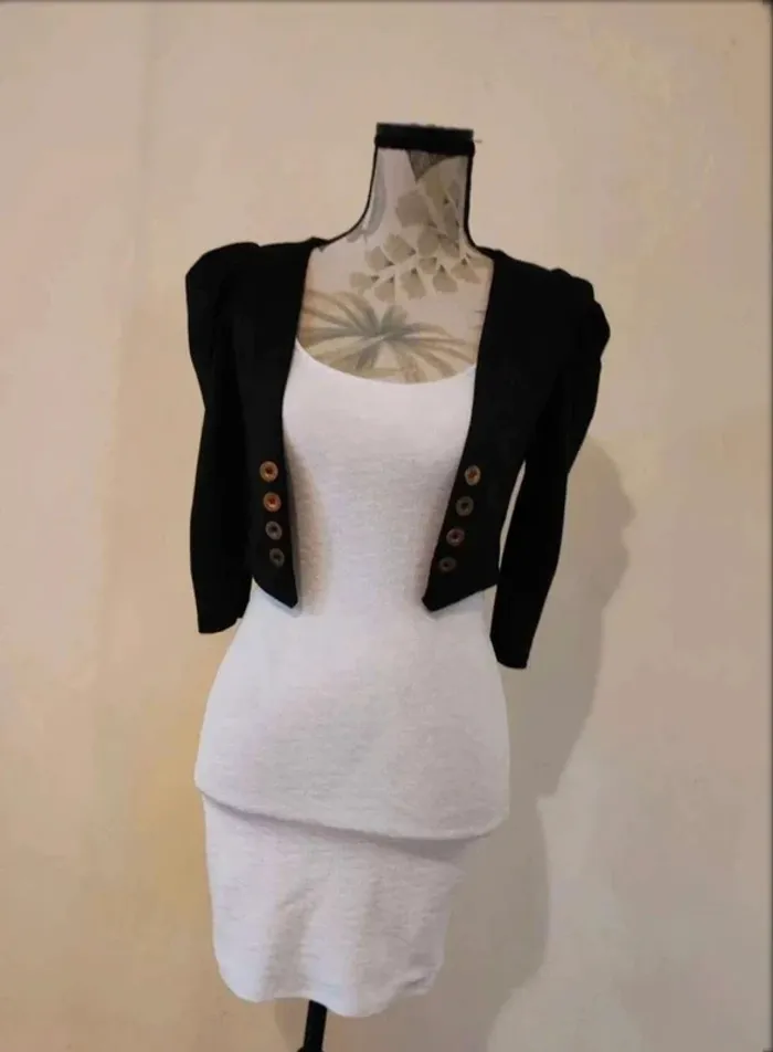 Robe blanche  moulante et courte épaisse M  bershka - photo numéro 12