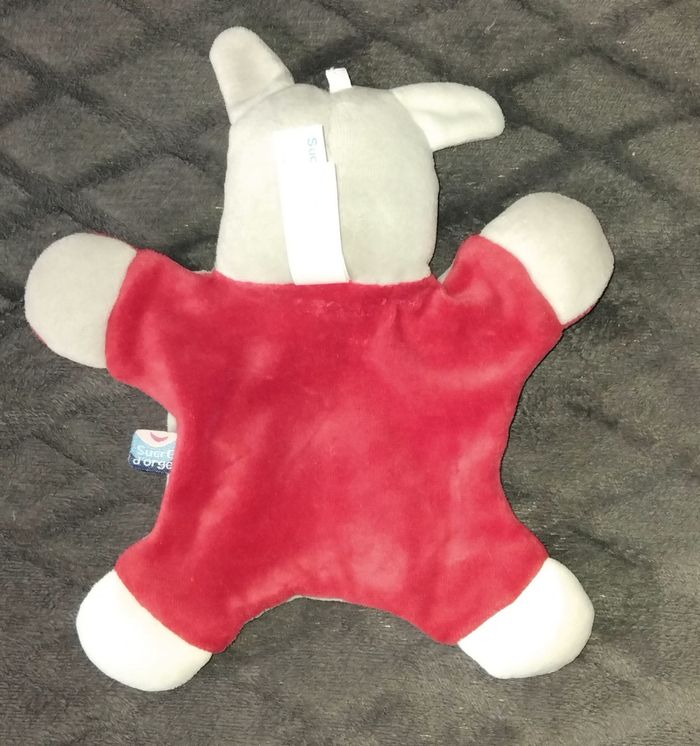 Doudou plat lapin gris - guitare rouge - Sucre d Orge - photo numéro 2