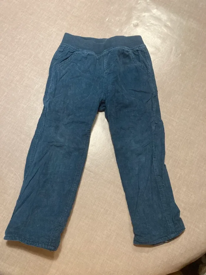 Pantalon réversible Vertbaudet bleu marine / carreaux – 2 ans (86 cm)