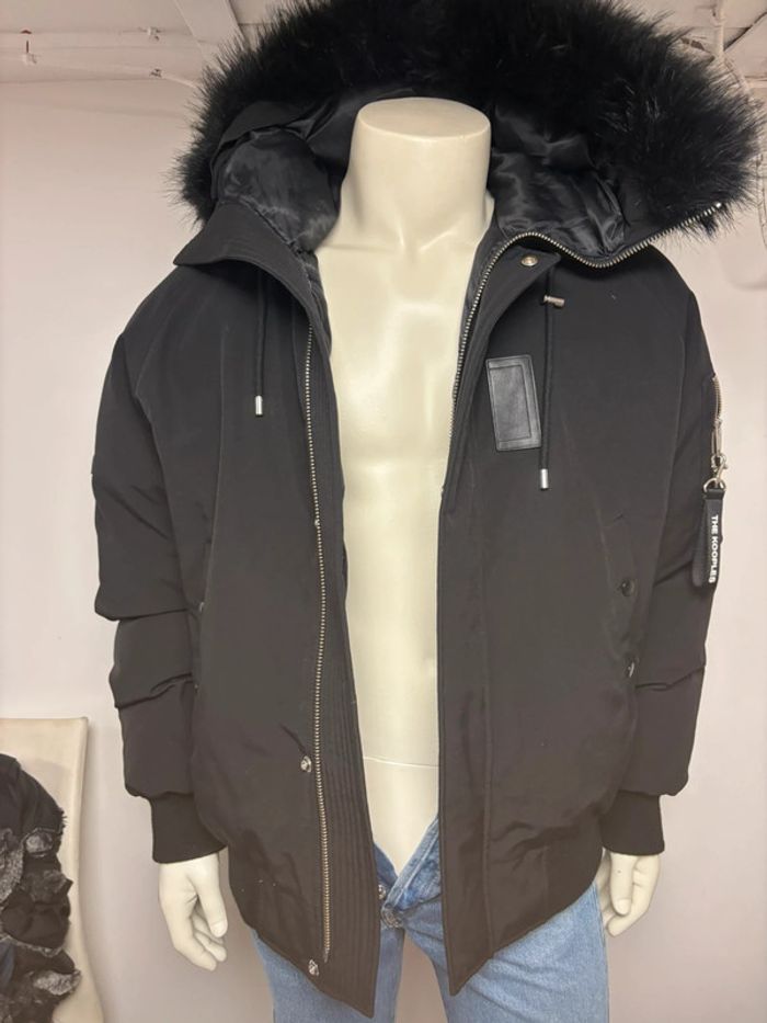 Doudoune neuve The Kooples noire avec capuche en fausse fourrure – Taille XL - photo numéro 19