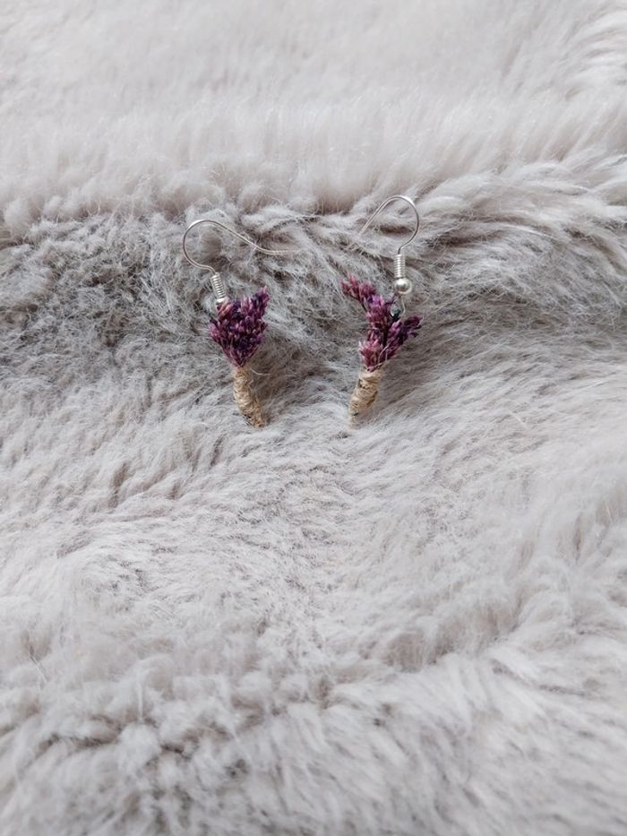 Boucles d'oreilles fleurs séchées - photo numéro 2