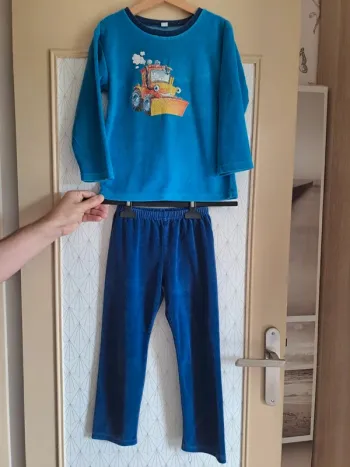 Pyjama garçon velours chaud Babou tbe dessin craquelé 6 ans