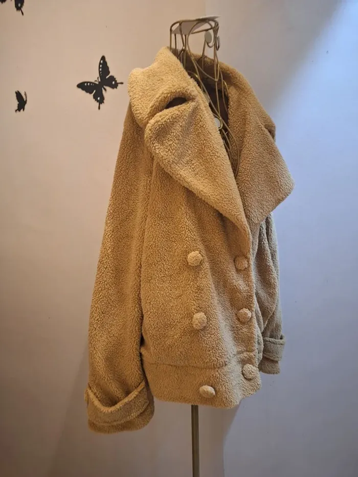 Veste en sherpa camel - photo numéro 2