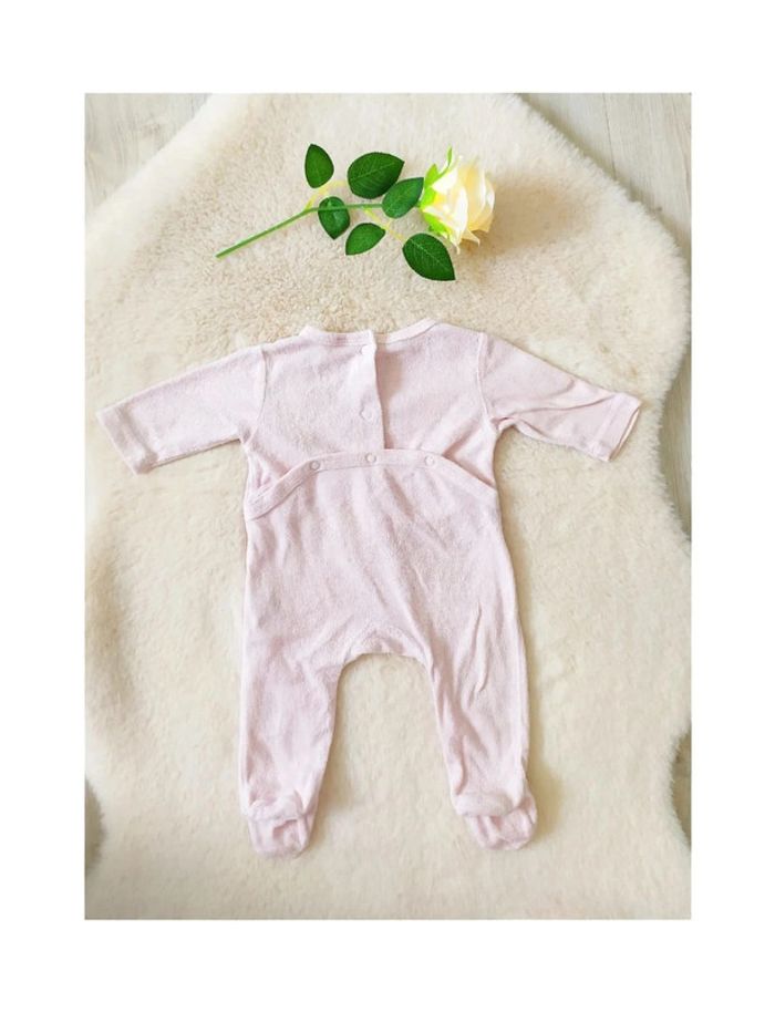 Pyjama grenouillère en velours bébé fille 1 mois - photo numéro 2