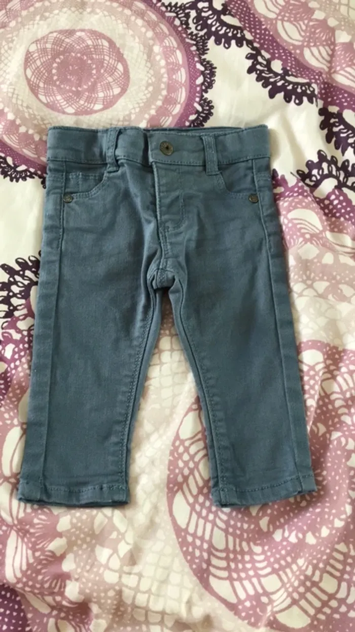 Pantalon gris/bleu 3 mois