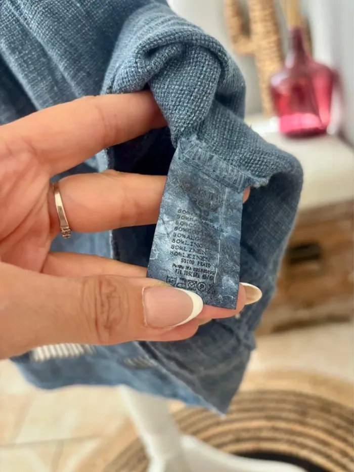 Robe été bleue coton et lin taille unique - photo numéro 9