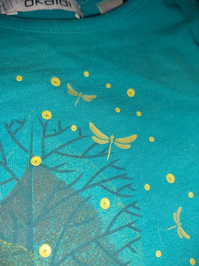 🦋 T-shirt turquoise 3ans - photo numéro 2
