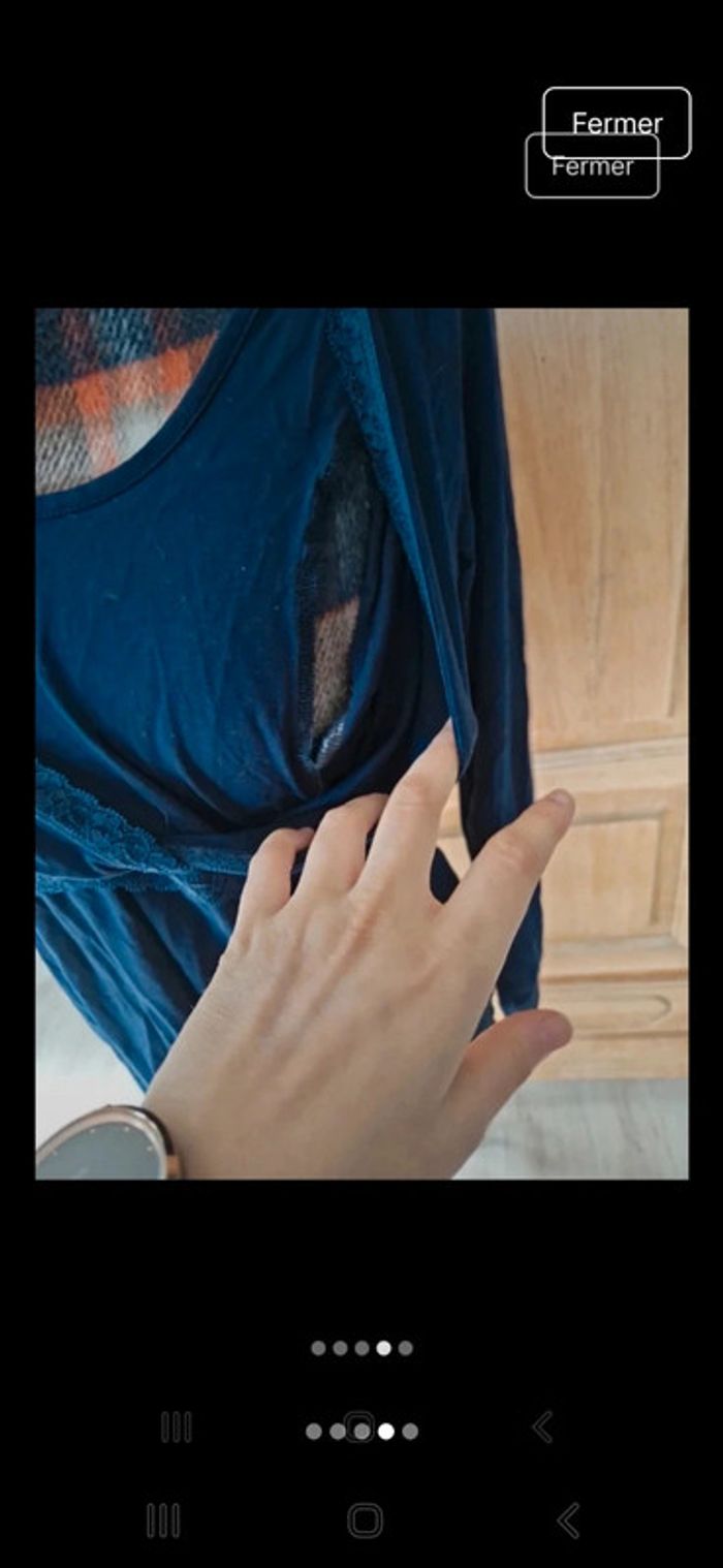 Top manches longues allaitement taille s jojo maman bébé - photo numéro 4