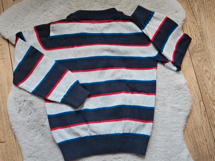 Gilet zippé rayé bleu marine et gris Tissaia 5 ans - photo numéro 6