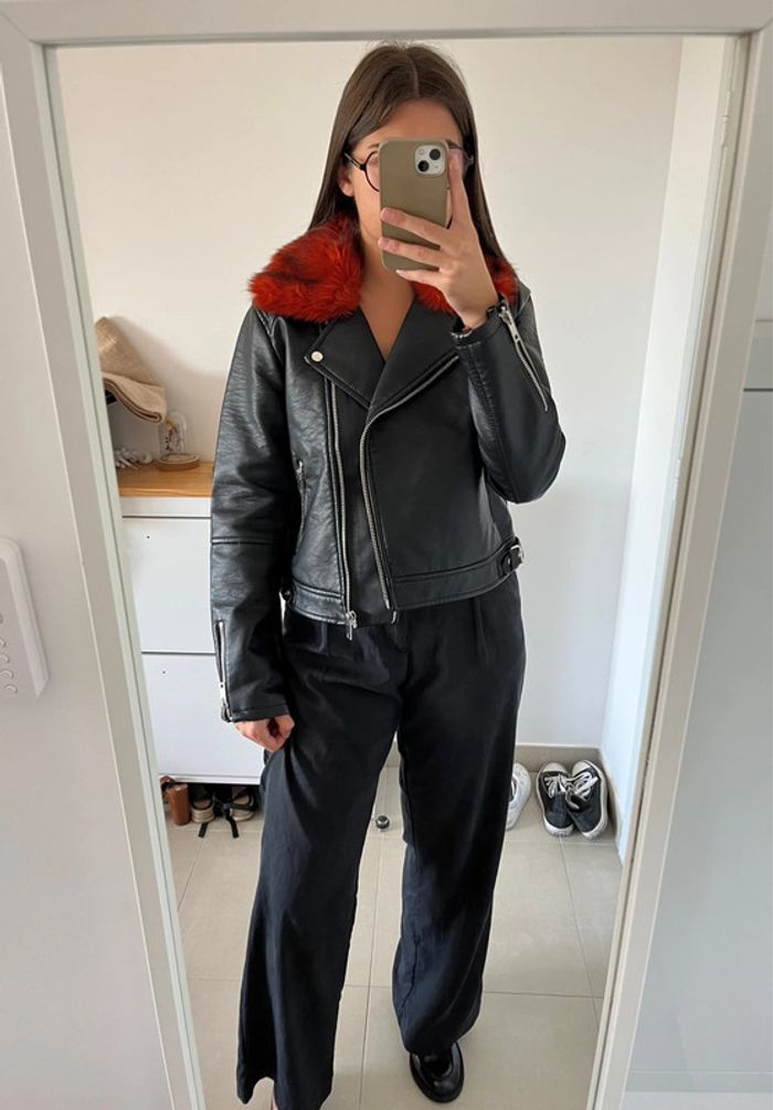 Perfecto en similicuir noir avec fourrure amovible Forever 21 - photo numéro 8